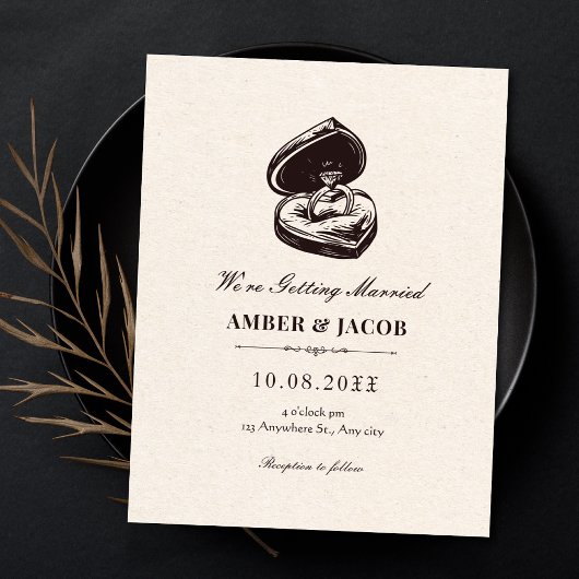 Invitation Mariage vintage simple élégant