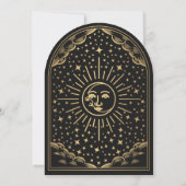 Invitation Mariage vintage Sun Moon Tarot Card Arch (Dos)