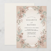 Invitation Mariage Vintage Tan Muet (Devant / Derrière)