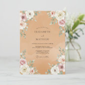 Invitation Mariage Vintage Terre Cuite (Debout devant)