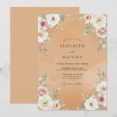 Invitation Mariage Vintage Terre Cuite (Devant / Derrière)
