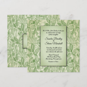 Invitation Mariage Vintage Thème Vert Olive