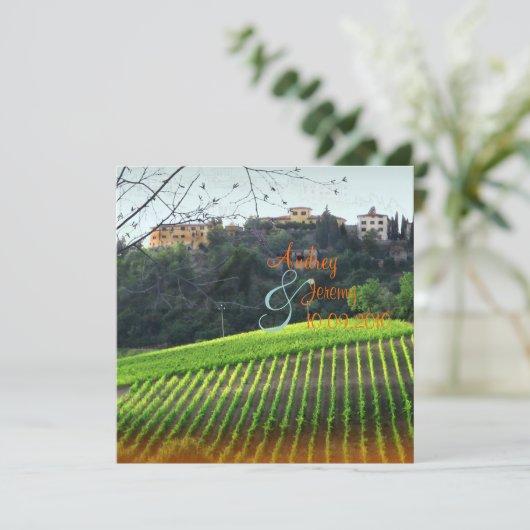 Invitation Mariage Vintage, Toscane (Debout devant)