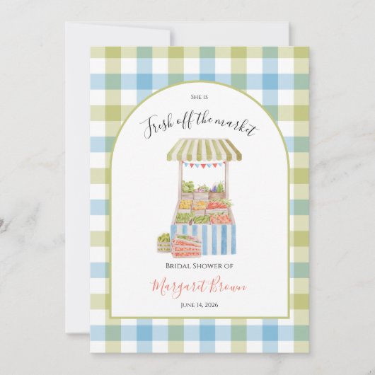 Invitation Mariage vintage : vert et bleu (Devant)