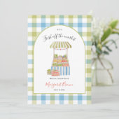 Invitation Mariage vintage : vert et bleu (Debout devant)