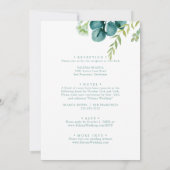 Invitation Mariage vintage vert Eucalyptus avant et arrière (Dos)