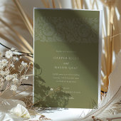 Invitation Mariage vintage vert olive