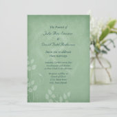 Invitation Mariage Vintage Vert Sage (Debout devant)