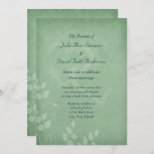 Invitation Mariage Vintage Vert Sage (Devant / Derrière)