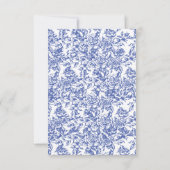 Invitation Mariage Vintage victorien bleu Floral (Dos)