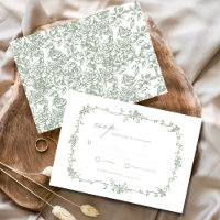 Mariage Vintage victorien RSVP Sage Green