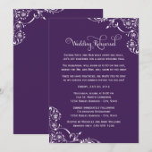 Invitation Mariage Vintage Violet Répétition et Dîner (Devant / Derrière)