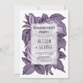 Invitation Mariage vintage violet rose (Devant)