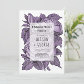 Invitation Mariage vintage violet rose (Debout devant)