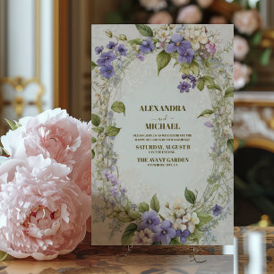 Invitation Mariage Vintage William Morris Lavande