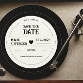 Invitation Mariage Vinyle Unique Rétro Disque Enregistré Sauv