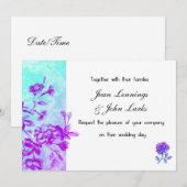 Invitation Mariage (violet) (Devant / Derrière)