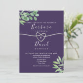 Invitation Mariage Violet Botanique (Debout devant)