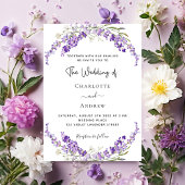 Invitation Mariage violet de fleurs de lavande