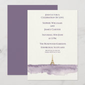 Invitation Mariage Violet Eiffel (Devant / Derrière)