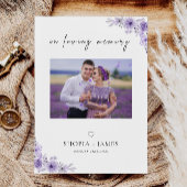 Invitation Mariage Violet En Mémoire D'Amour Signé,