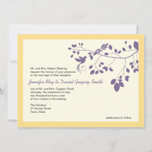 Invitation Mariage Violet Et Jaune Invite Les Inséparables