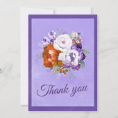 Invitation Mariage Violet et Orange Brûlé (Dos)