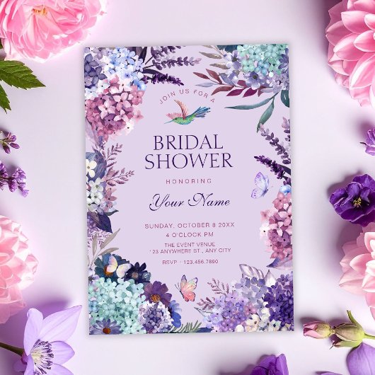 Invitation Mariage violet floral