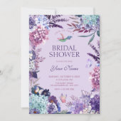 Invitation Mariage violet floral (Devant)