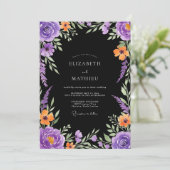 Invitation Mariage Violet Gras Émouvant (Debout devant)