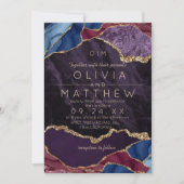 Invitation Mariage violet Inviter Monogramme Moderne (Devant)
