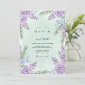 Invitation Mariage Violet Menthe Wisteria (Debout devant)