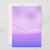 Invitation Mariage violet Océan rose bulles d'étincelle Aqua (Dos)