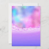 Invitation Mariage Violet Océan Rose Vagues Océan Bleu (Dos)