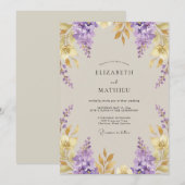 Invitation Mariage Violet Or Wisteria (Devant / Derrière)