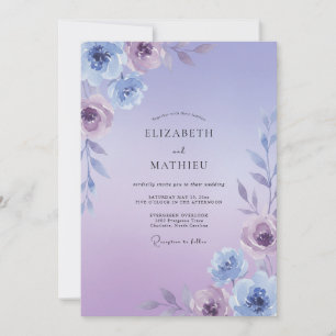 Invitation Mariage Violet Peint de Lilas