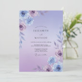 Invitation Mariage Violet Peint de Lilas (Debout devant)