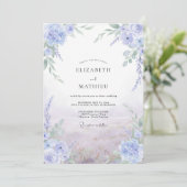 Invitation Mariage Violet Pervenche Wisteria (Debout devant)
