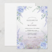 Invitation Mariage Violet Pervenche Wisteria (Devant / Derrière)