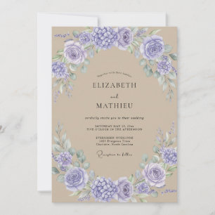 Invitation Mariage Violet Tan Pivoine