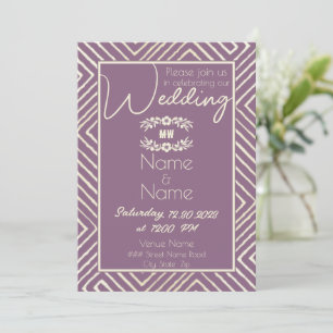 Invitation Mariage violet tribal African Lavender