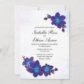 Invitation Mariage violet Turquoise bleu orchidée (Devant)