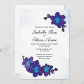 Invitation Mariage violet Turquoise bleu orchidée (Devant / Derrière)