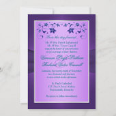 Invitation Mariage | Violet, Turquoise | Floral | Coeurs FAUX (Dos)