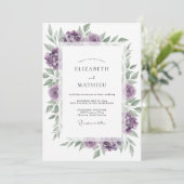 Invitation Mariage Violet Verdure (Debout devant)