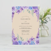 Invitation Mariage Violet Wisteria (Debout devant)