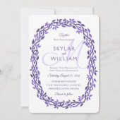 Invitation Mariage violet Woodsy Ultra Violet Wreath (Devant)