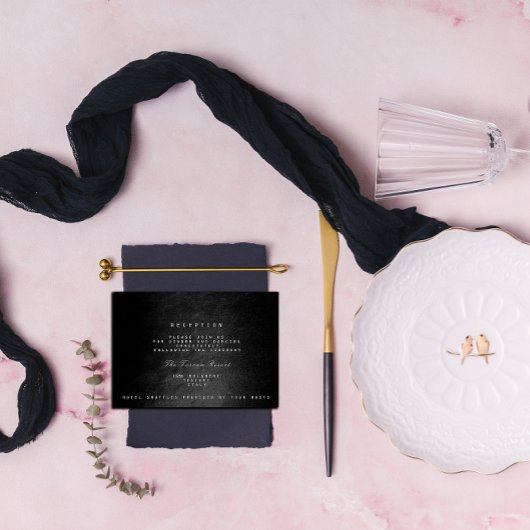 Invitation Mariage Vip Réception Automne Noir Glamour