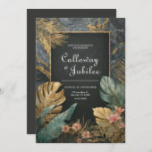Invitation Mariage VIP Tropical Gold Marble (Devant / Derrière)
