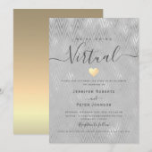 Invitation Mariage Virtuel Argent (Devant / Derrière)